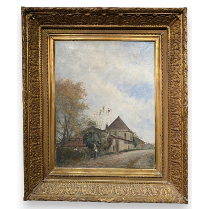 Tableau \"Chateau d\'Aïre\" signé H. DUVOISIN 1905