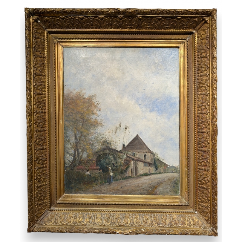 Tableau \"Chateau d\'Aïre\" signé H. DUVOISIN 1905