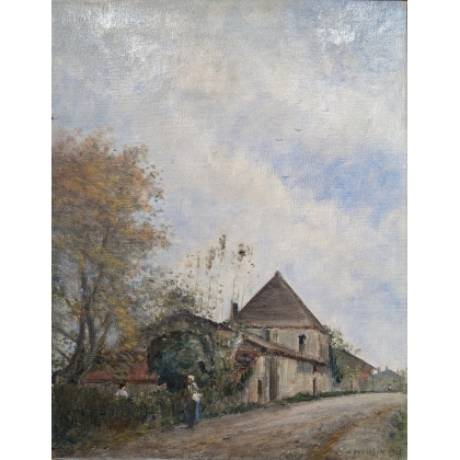 Tableau \"Chateau d\'Aïre\" signé H. DUVOISIN 1905