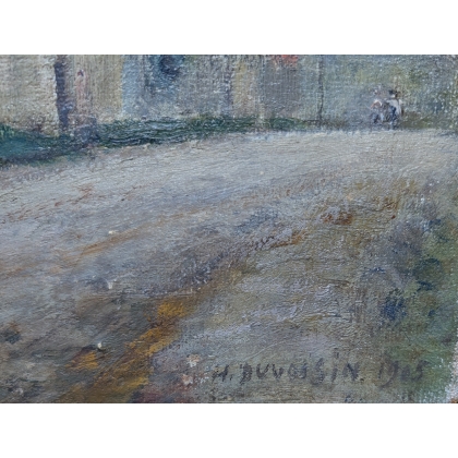 Tableau \"Chateau d\'Aïre\" signé H. DUVOISIN 1905