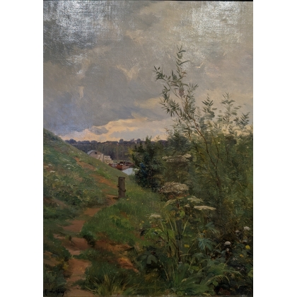 Tableau \"Bord de la Meuse\" signé VUFFREY