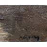 Tableau \"Soir au bord du Rhône\" signé HORNUNG