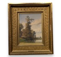 Aquarelle "Le chasseur" signé C. TROYON