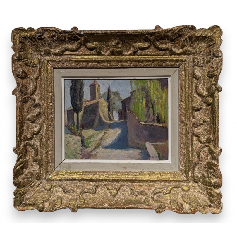 Tableau \"Cagnes\" signé R. HEUDEBERT