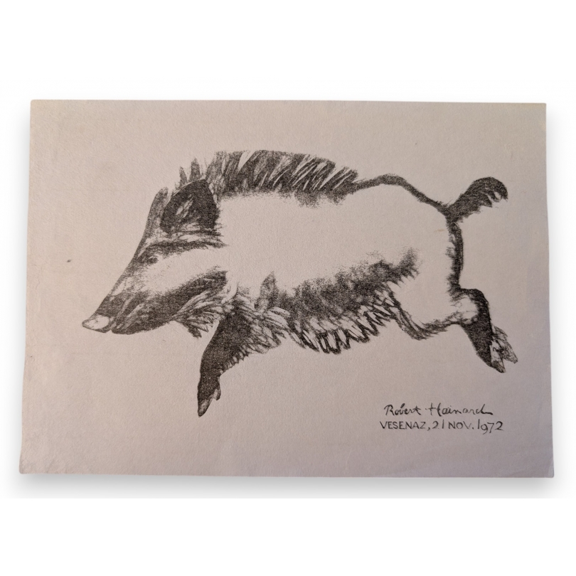 Gravure "Laie bondissant" de Robert HAINARD