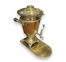 Samovar électrique en laiton avec son plateau