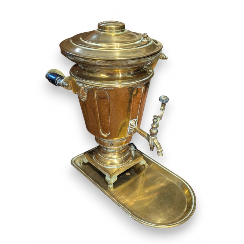 Samovar électrique en laiton avec son plateau