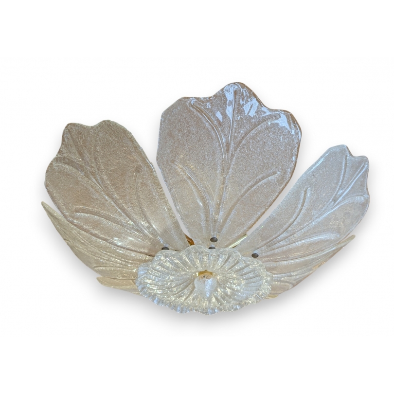 Plafonnier Fleur en verre de Murano et laiton