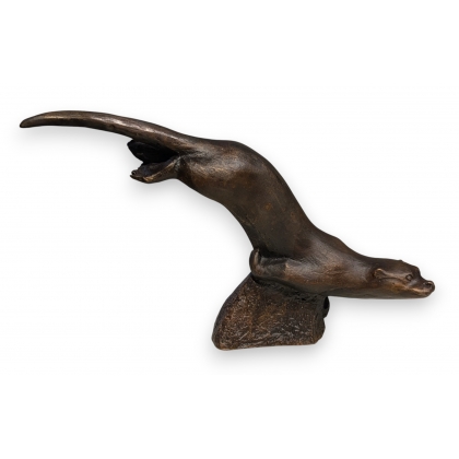 Bronze \"Loutre en plongée\" signé GICÉ 06
