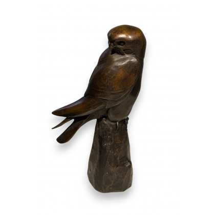 Bronze \"Faucon hobereau\" signé GICÉ 92