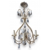 Lustre en fer doré à cristaux à 4 lumières