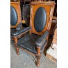 Paire de fauteuils monumentaux cuir noir