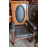Paire de fauteuils monumentaux cuir noir