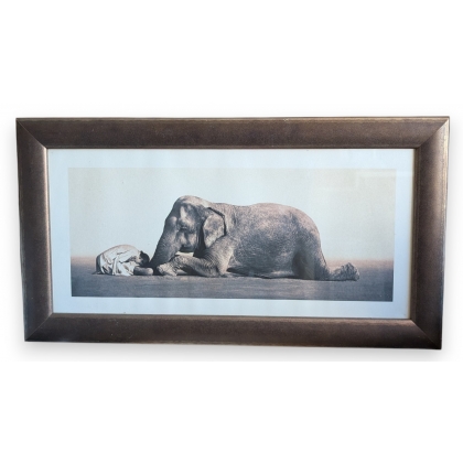 Framed print of "Child and Elephant" by COLBERT