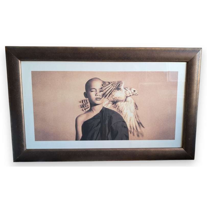 Framed print of "Child and Falcon" by COLBERT
