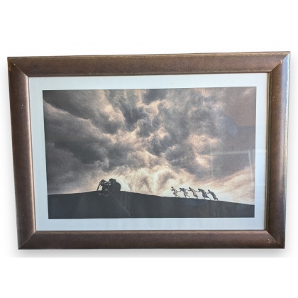 Framed print: "Elephant Chase"