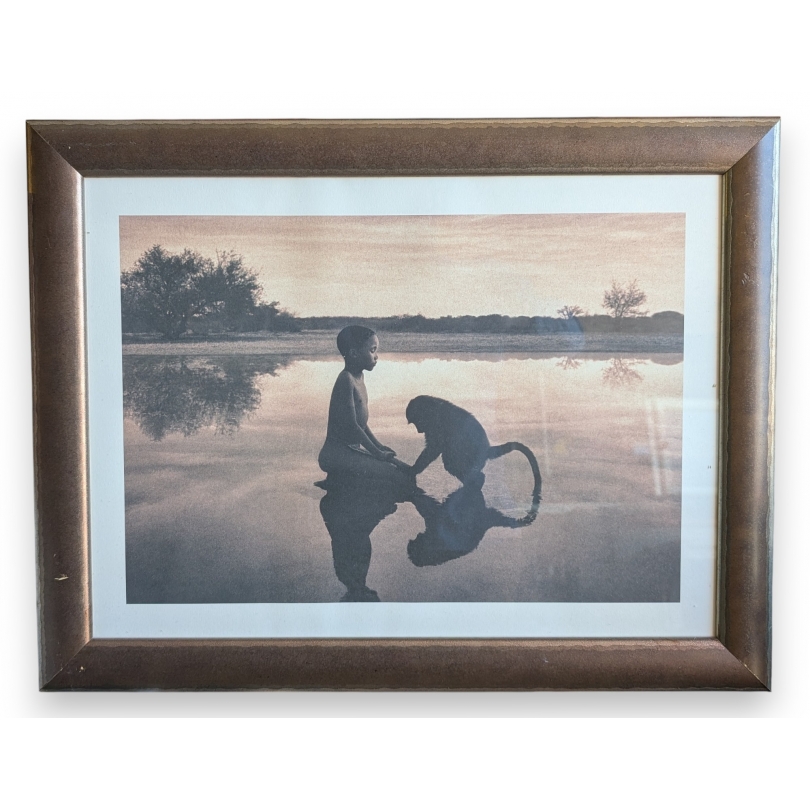 Framed print of "Child and Monkey" by COLBERT