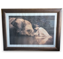 Tirage encadré "Fille et éléphant" de COLBERT