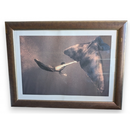 Framed print of "Child and Whale" by COLBERT