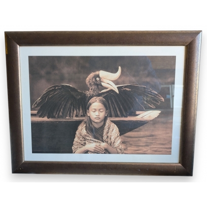 Framed print of "Child and Hornbill" by COLBERT