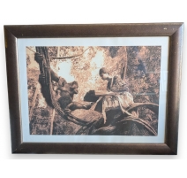 Tirage encadré "Femme et singe" de COLBERT