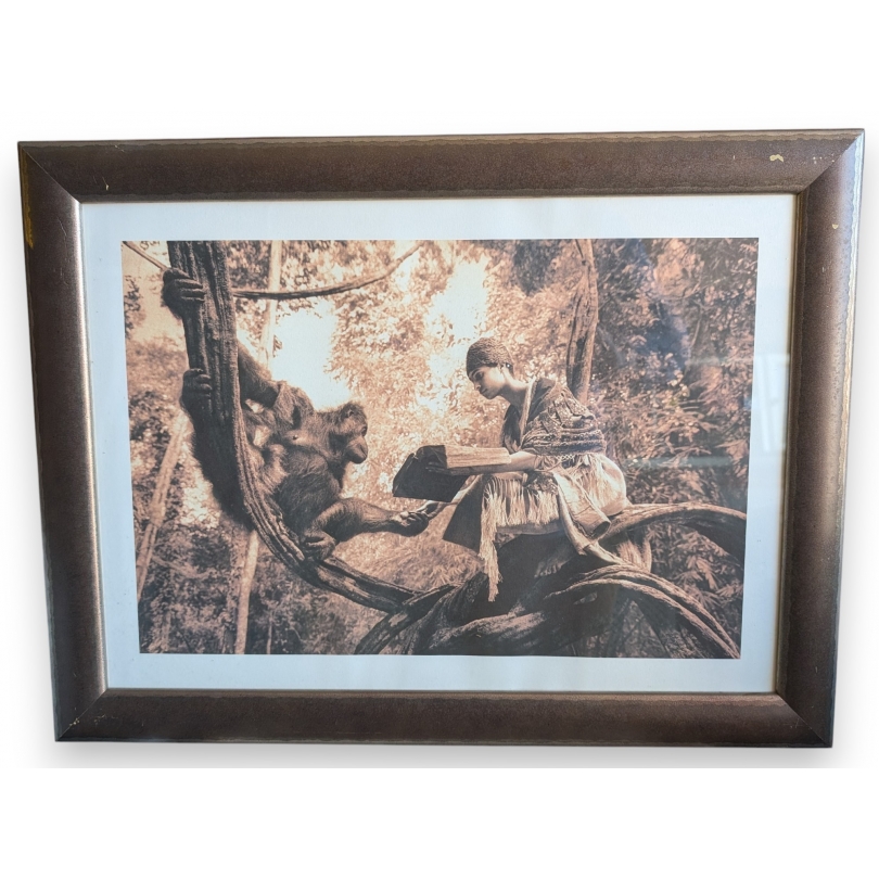 Tirage encadré "Femme et singe" de COLBERT