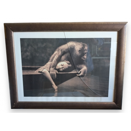 Framed print of "Girl and Monkey" by COLBERT