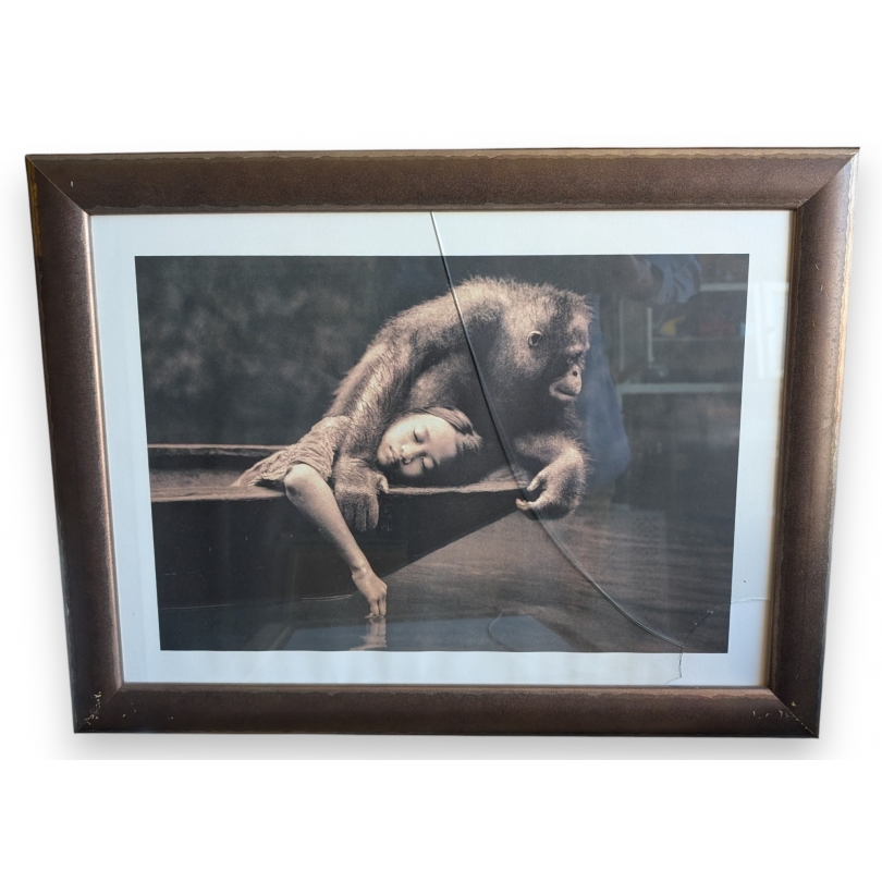 Framed print of "Girl and Monkey" by COLBERT