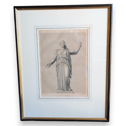 Gravure "Muse restaurée en Cérès" par GRANGER