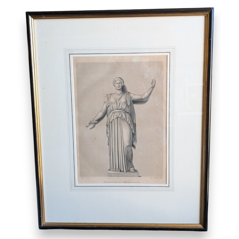 Gravure "Muse restaurée en Cérès" par GRANGER