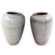 Paire de vases monumentaux en terre cuite vernissé