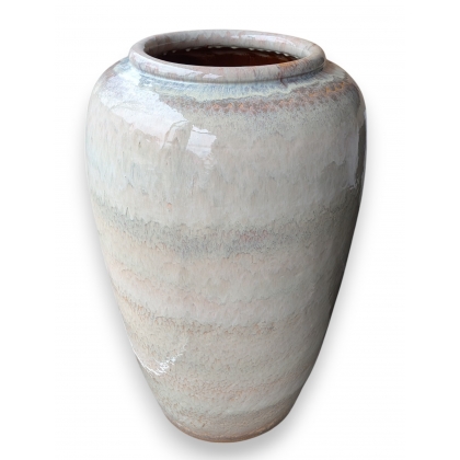 Paire de vases monumentaux en terre cuite vernissé