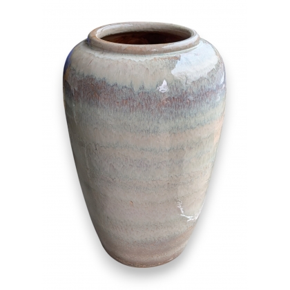 Paire de vases monumentaux en terre cuite vernissé