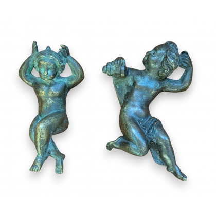 Paire de Putti en bronze