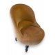 Chaise crapaud, velours moutarde