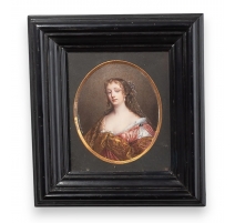 Miniature "Femme", signée E. STRELLETT 1910
