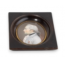 Miniature "Homme à la perruque", signée BERTUGO