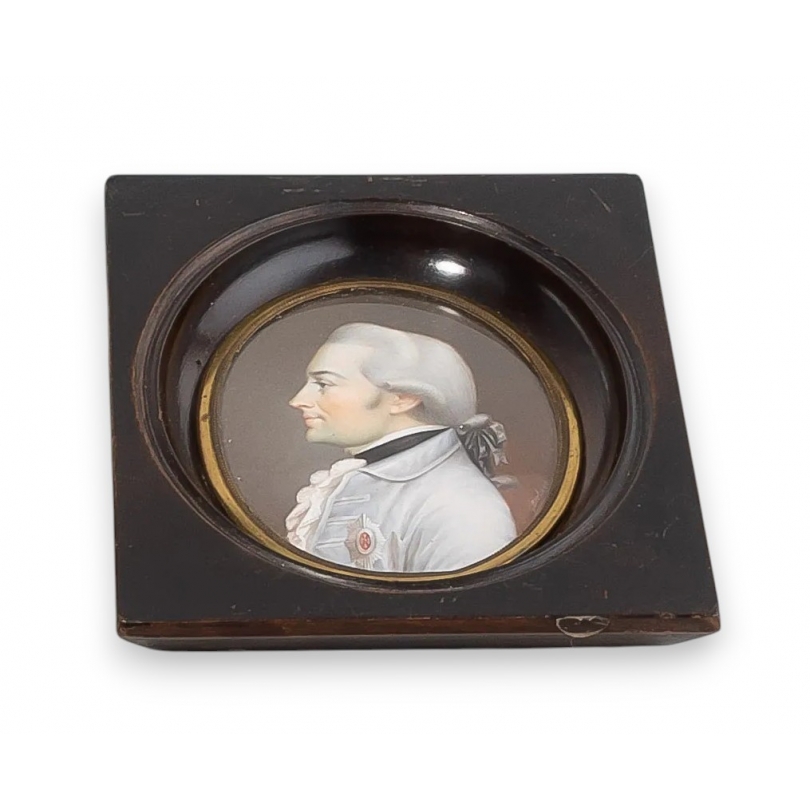 Miniature "Homme à la perruque", signée BERTUGO
