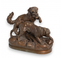 Bronze "Saint-Bernards" signé Ch. VALTON