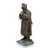 Bronze "Joueur de flute" signé E. BAZZARO
