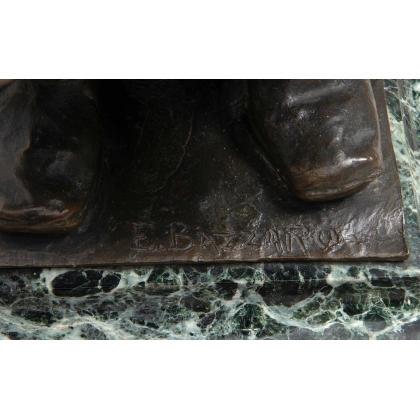 Bronze "Joueur de flute" signé E. BAZZARO