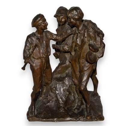 Bronze "Suonatori Ambulanti" signé DALCASTAGNÉ