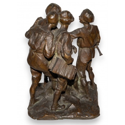 Bronze "Suonatori Ambulanti" signé DALCASTAGNÉ