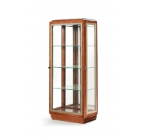 Vitrine Art Déco en noyer et aluminium