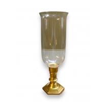 Candle holder golden brass