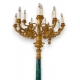 Paire de candelabres en bronze et malachite