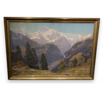 Aquarelle "Junfrau" signée L. STEINER