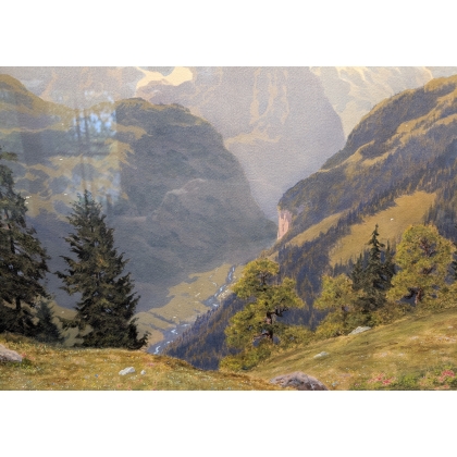 Aquarelle "Junfrau" signée L. STEINER