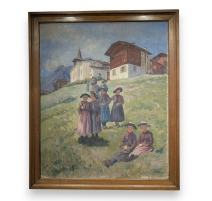 Tableau "Sortie d'école" par FRANZONI