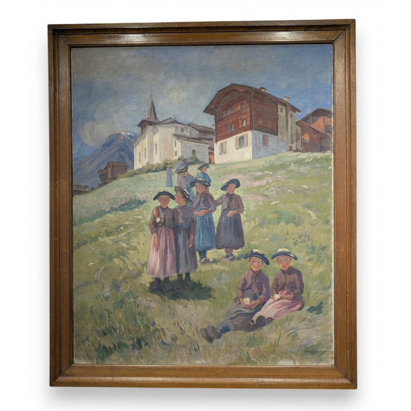 Tableau "Sortie d'école" par FRANZONI